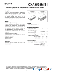 Datasheet CXA1598 manufacturer SONY