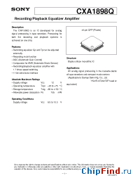 Datasheet CXA1898Q manufacturer SONY