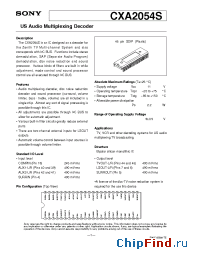 Datasheet CXA2054S manufacturer SONY