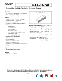 Datasheet CXA2067 manufacturer SONY