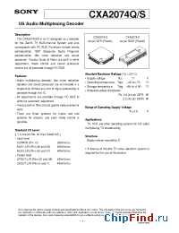 Datasheet CXA2074Q manufacturer SONY