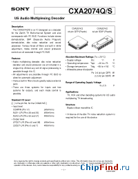 Datasheet CXA2074S manufacturer SONY