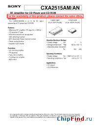 Datasheet CXA2515AM manufacturer SONY