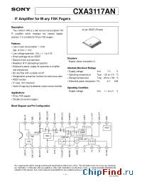 Datasheet CXA3117AN manufacturer SONY