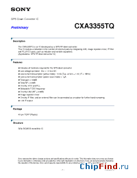 Datasheet CXA3355TQ manufacturer SONY