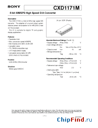 Datasheet CXD1171M manufacturer SONY