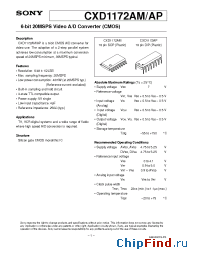 Datasheet CXD1172AP manufacturer SONY