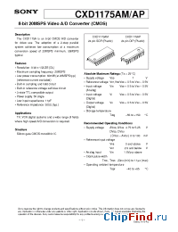 Datasheet CXD1175AP manufacturer SONY