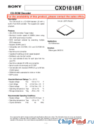 Datasheet CXD1818R manufacturer SONY