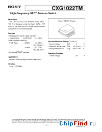 Datasheet CXG1022TM manufacturer SONY
