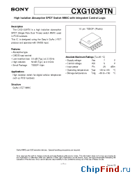 Datasheet CXG1039TN manufacturer SONY
