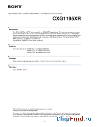 Datasheet CXG1195XR manufacturer SONY