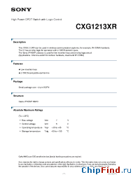 Datasheet CXG1213XR manufacturer SONY
