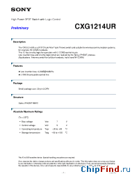 Datasheet CXG1214UR manufacturer SONY