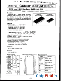Datasheet CXK581000M manufacturer SONY