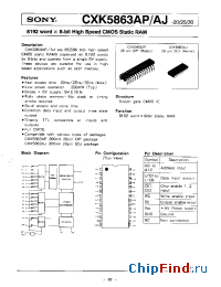 Datasheet CXK5863AP manufacturer SONY