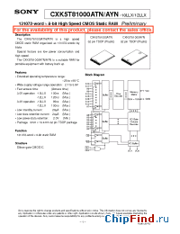 Datasheet CXK5T81000ATN-10LLX manufacturer SONY