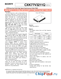 Datasheet CXK77V3211Q manufacturer SONY
