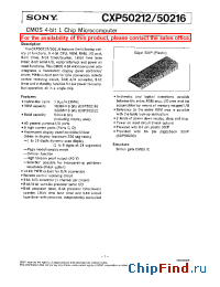 Datasheet CXP50216 manufacturer SONY
