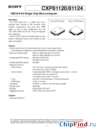 Datasheet CXP81120/81124 manufacturer SONY