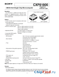 Datasheet CXP81800 manufacturer SONY