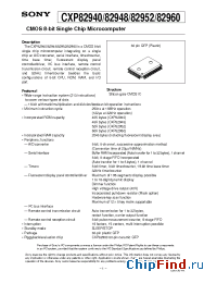 Datasheet CXP82940 manufacturer SONY