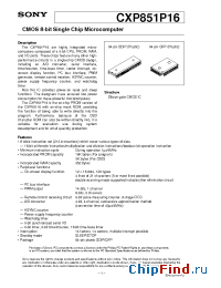 Datasheet CXP851P16 manufacturer SONY