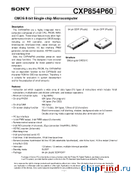 Datasheet CXP854P60Q-1 manufacturer SONY