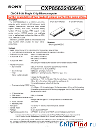 Datasheet CXP85640 manufacturer SONY
