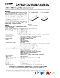 Datasheet CXP85840 manufacturer SONY