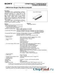 Datasheet CXP86213/86217 manufacturer SONY