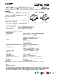 Datasheet CXP87700-U01Q manufacturer SONY
