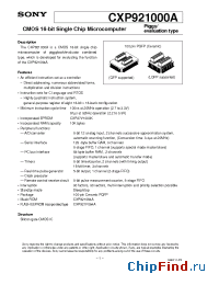 Datasheet CXP921000A manufacturer SONY
