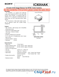 Datasheet ICX044BKA manufacturer SONY