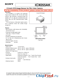 Datasheet ICX055BAK manufacturer SONY