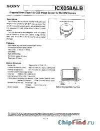 Datasheet ICX058ALB manufacturer SONY