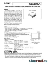 Datasheet ICX282AK manufacturer SONY