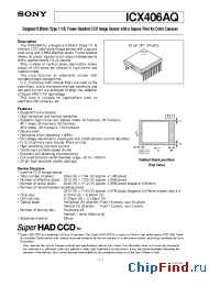 Datasheet ICX406BQ manufacturer SONY