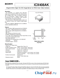 Datasheet ICX408AK manufacturer SONY