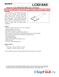 Datasheet LCX018AK manufacturer SONY