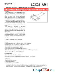 Datasheet LCX021 manufacturer SONY