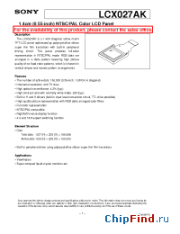 Datasheet LCX027 manufacturer SONY