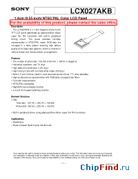 Datasheet LCX027AKB manufacturer SONY