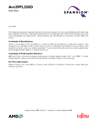 Datasheet AM29PL320D manufacturer Spansion