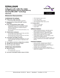 Datasheet S29AL016M10FFIR23 manufacturer Spansion