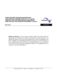 Datasheet S29PL127J60 manufacturer Spansion