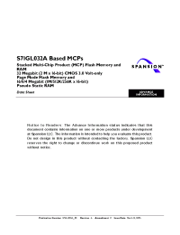 Datasheet S71GL032A40BFI0F3 manufacturer Spansion