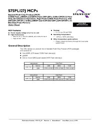 Datasheet S75PL127JCEBFWB3 manufacturer Spansion