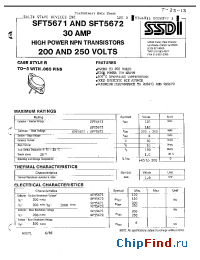 Datasheet SFT5671 manufacturer SSDI