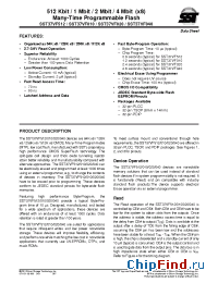 Datasheet SST37VF010-70-3C-PH manufacturer SST